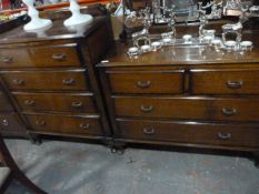 Oak Dressing Table with Mirror and Matching Chest of Four Drawers