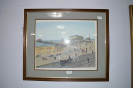 Framed and Signed Print of a Pier by Tom Dodson