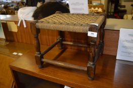 Raffian Seat Oak Stool