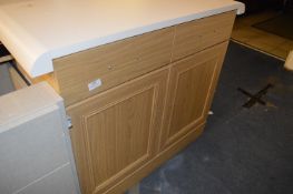 *Light Oak Single Door, Two Drawer Sideboard Unit