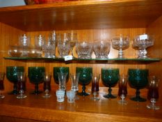 Assorted Cut and Coloured Glassware