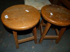 Pair of Pine Stools