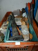 Box Containing Assorted Ironmongery Fixings, Builders Tools, etc.