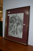 Framed Pencil Sketch Signed Nigel Holmes 1987