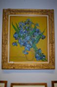 Gilt Framed Oil on Canvas in the Style of Van Gogh