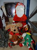 Advent Santa and Other Christmas Decorations Including Nativity Scene
