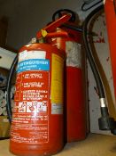Water and a Dry Powder Fire Extinguisher