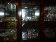 Large Collection of Cut Glassware as Displayed in Cabinet