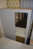 *Grey Double Wardrobe with Mirrored Door