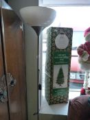 Frosted Glass and Silver Uplighter