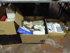 Four Boxes Containing Sewing Machine, Haberdashery, Buttons, Pifco Trouser Press, Big Button