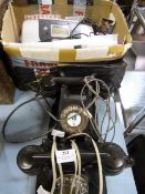 Two Retro Telephones and a Printer