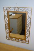 Gilt and Wrought Metal Framed Wall Mirror