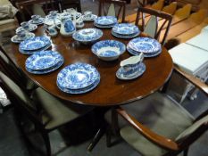 Reproduction Mahogany Oval Extending Dining Table with Four Side Chairs and Two Carvers