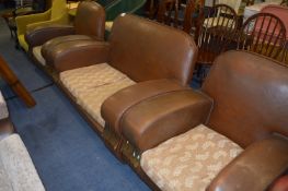 Brown 1930's Three Piece Suite