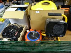 Mixed Lot Consisting of Fan Heater, Extension Leads, Steam Cleaner, Greenhouse Heater, etc.