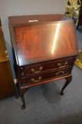 Mahogany Two Drawer Bureau on Cabriole Legs