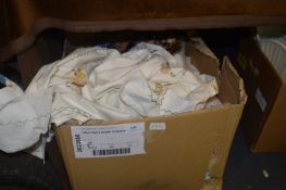 Box of Needlework, Table Cloths, and Linen