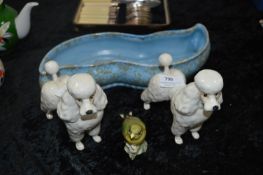 Beswick Poodles, Green Finch and a Posi Trough