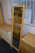 Beech Framed Cheval Mirror