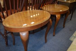 Three Oval Topped Occasional Tables on Cabriole Legs