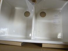 White Ceramic Double Kitchen Sink (AF)