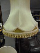 Mahogany Standard Lamp with Gold Shade
