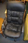 Black Swivel Office Elbow Chair