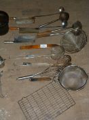 *Assorted Oriental Kitchen Tools Including; Cleavers, Drainers, Wok Tools, etc.
