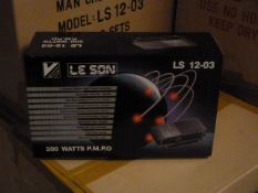 *Box Containing Six Lesson LS1203 200w Four Channel Amplifiers