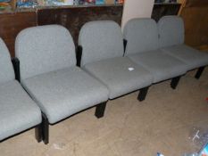 *Six Grey Reception Chairs with Upholstered Seats and Back