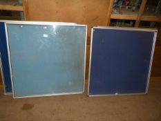 *Four Perspex and Aluminium Blue Lockable Noticeboards