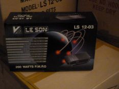*Box Containing Six Lesson LS1203 200w Four Channel Amplifiers
