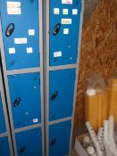 *Bank of Three Blue and Grey Cubicle Lockers