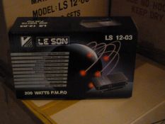 *Box Containing Six Lesson LS1203 200w Four Channel Amplifiers