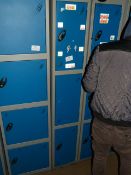 *Bank of Three Blue and Grey Cubicle Lockers