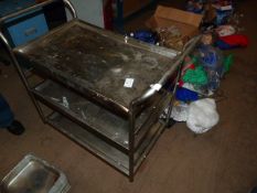 *Three Tier Stainless Steel Catering Trolley