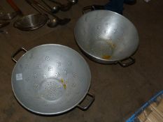 *Two Large Aluminum Colanders