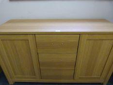 *Light Oak Three Drawer, Two Door Sideboard
