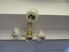 Brass Three Branch Ceiling Light