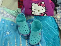 *Quantity of Girl's Clothing and Croc Shoes, Jumper, Jacket and Blue Jeans