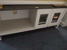 *Grey Tv Entertainment Unit with Darkwood Top