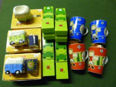 Campervan Egg Cups, Large Pegs And Football Fan Mugs