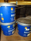 Three Tubs of Masonry Paint (Sandstone and Magnolia)