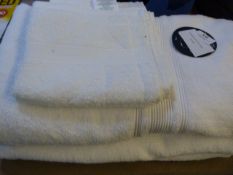 *Charisma White and Taupe Bath Towels