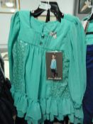 *Three Girl's Blouses and Trouser (Green and Blue) Age: 5