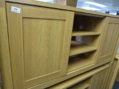 *Light Oak Two Door, Three Shelf Low Sideboard