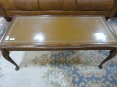 Mahogany Coffee Table with Glass and Inlet Leather Top