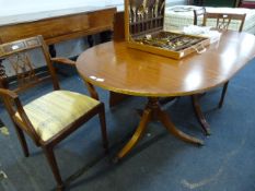 Mahogany Extending Table and Two Carver Dining Chairs