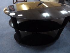 Three Tier Black Glass TV Stand